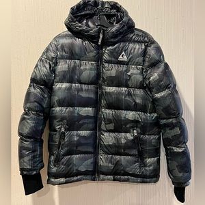 Boys Gerry WINTER COAT CAMO GREEN L 14/16 PUFFY DOWN COAT FLEECE LINED